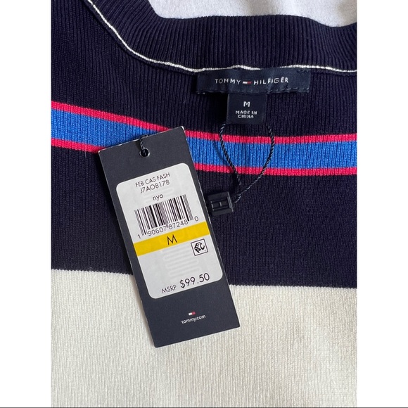 Tommy Hilfiger Navy/Red/Cream Striped Body Dress - NWT - Picture 4 of 5